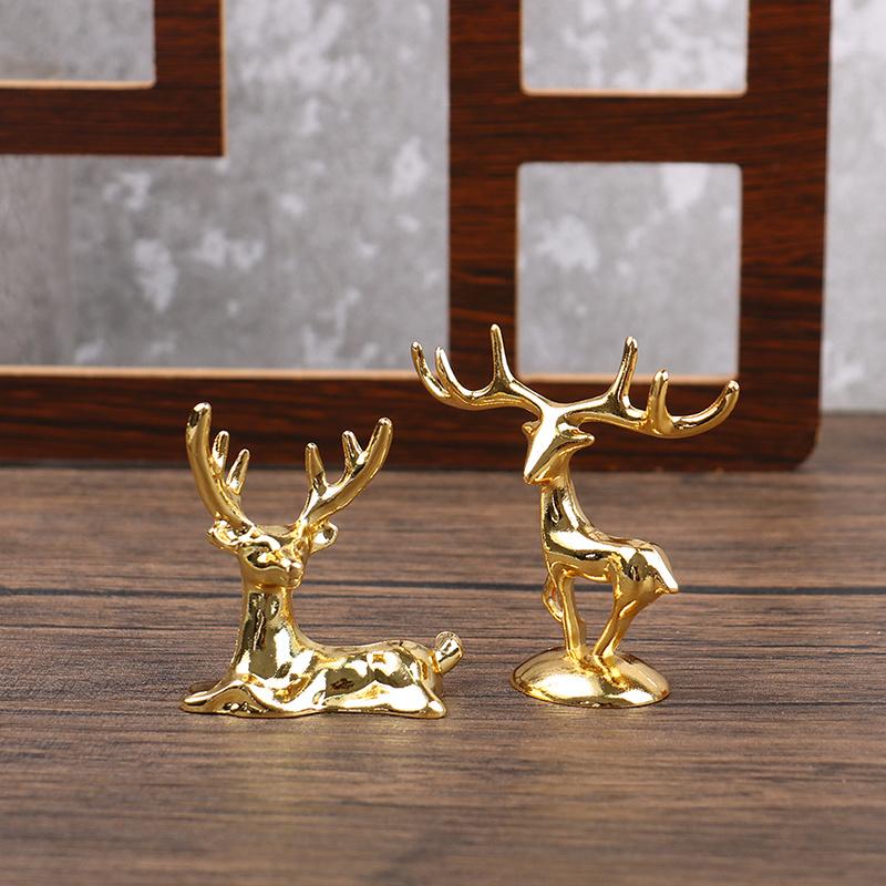 1 Stück Elch Hirsch Statue Weihnachten Rentier Kunst Figur Vintage Handwerk Heim Ornament Tischdekoration