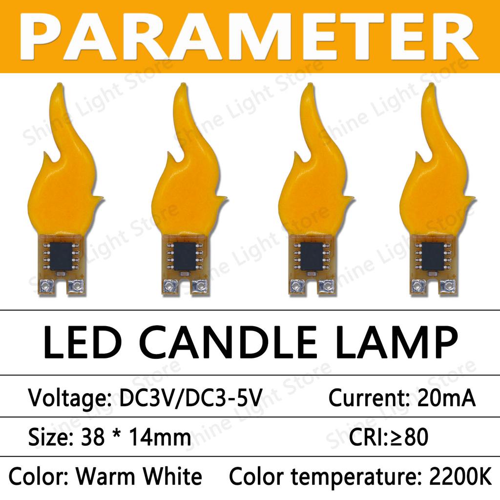 LED 3v Candle Flame Lamp Cob LED Light Bulb Diode Party Camping Decoration Home Light Bulb Accessories DIY LED Chip