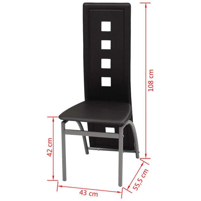 Chaises de salle à manger - VIDAXL - Lot de 6 - Noir Similicuir