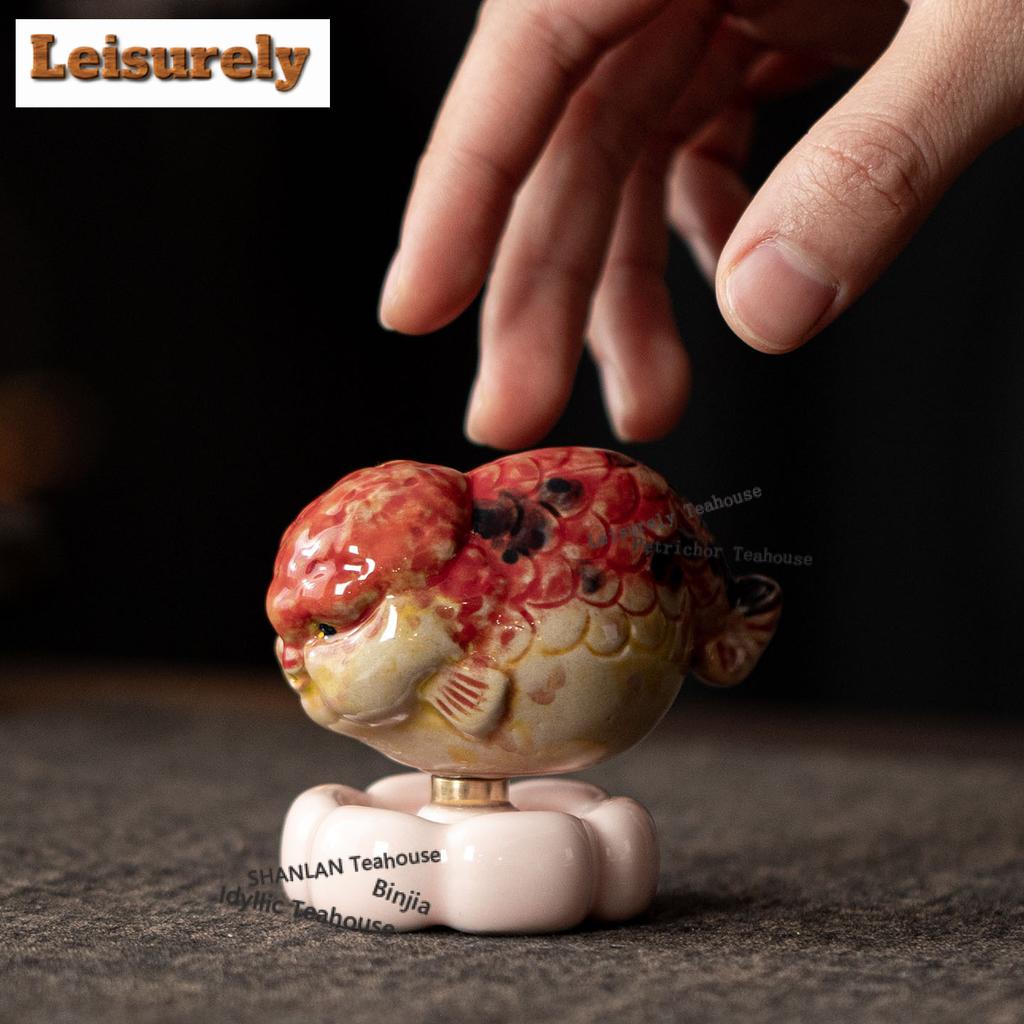 Koi Fish Rotating Tea Pet Boutique Lucky Model Tea Figurine Play Toys Tea Statue Ornaments Can Be Raised Supplies Decoration