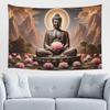 Zen Tapestry Buddha Tapestry Spiritual Meditation Wall Hanging Buddhist Wall Art Zen Lotus Flower Tapestries For Bedroom Living