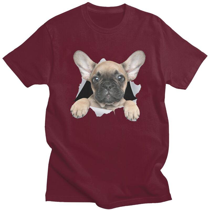 Custom Mens Cute French Bulldog T Shirt ShortSleeve Cotton Tshirts Classic Tshirt Casual Frenchie Dog Tee Slim Fit Clothes