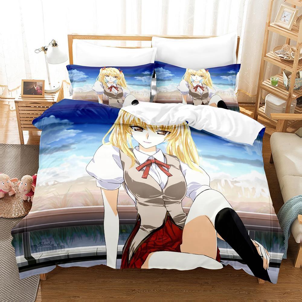 

3d Print School Rumble Bedding Set Single Twin Full Queen King Size Bed Set Adult Kid Bedroom Duvetcover Sets Home Textile EU single(135x200cm)