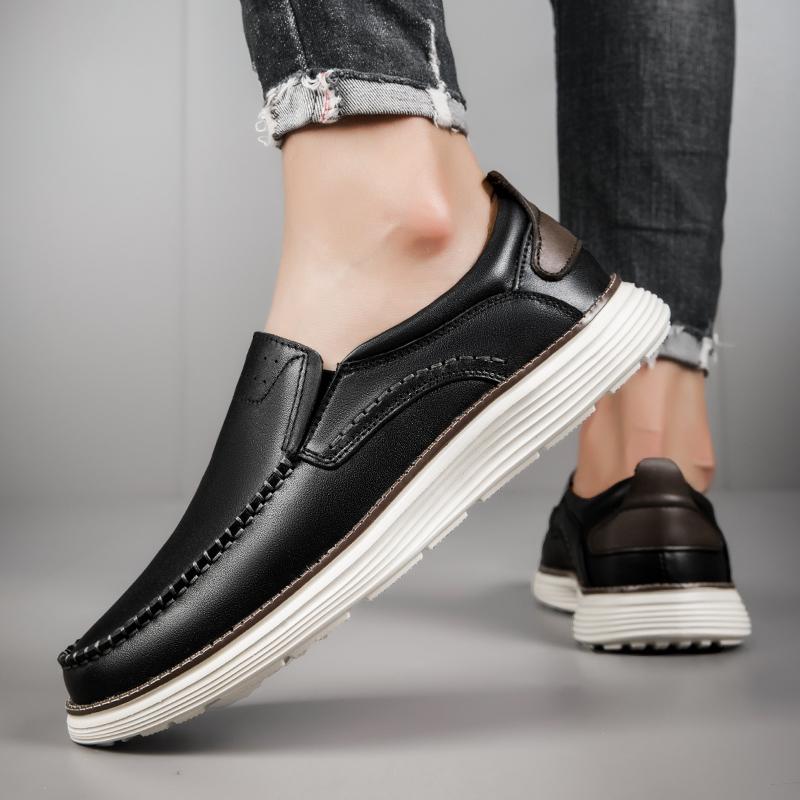 Брендовые мужские повседневные туфли из кожи — фото 5