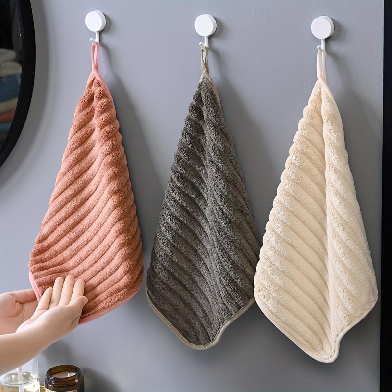 Simple Soft Quick-Dry Hand Towels, Hanging, Absorbent, Soft and Skin-Friendly, for Kitchen, Bathroom, Home