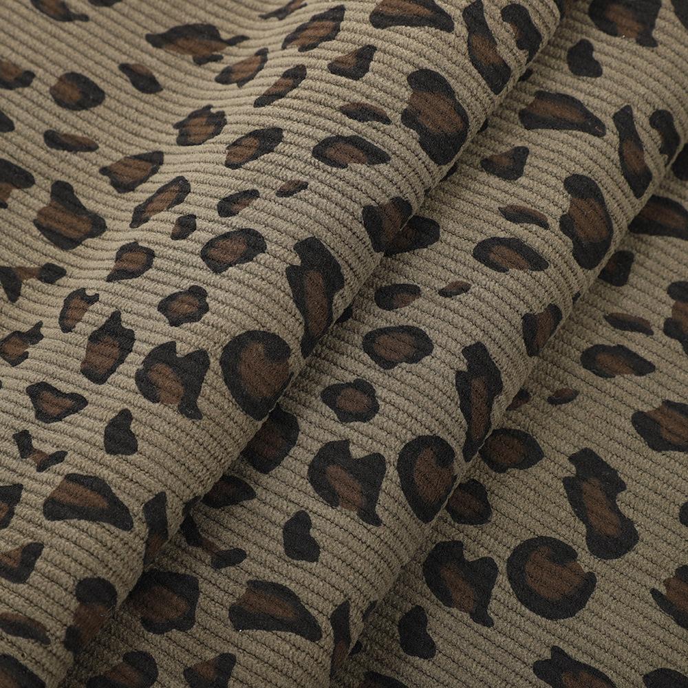 100*150CM Leopard print Corduroy fabric small flower Polyester print cloth fashion Women's DIY clothing handmade Sewing quilting