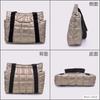 MT's SHOP Women's A4 Tote Bag, Large Capacity, Lightweight, Glossy Quilted Design, Fluffy Side Pockets, Shoulder Bag, Handbag, Perfect for Mothers
