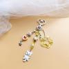 Playful Kitten Keychain Pendant Colorful Beaded Keyring Jewelry Fashion Mobile Accessory for Women Everyday Use
