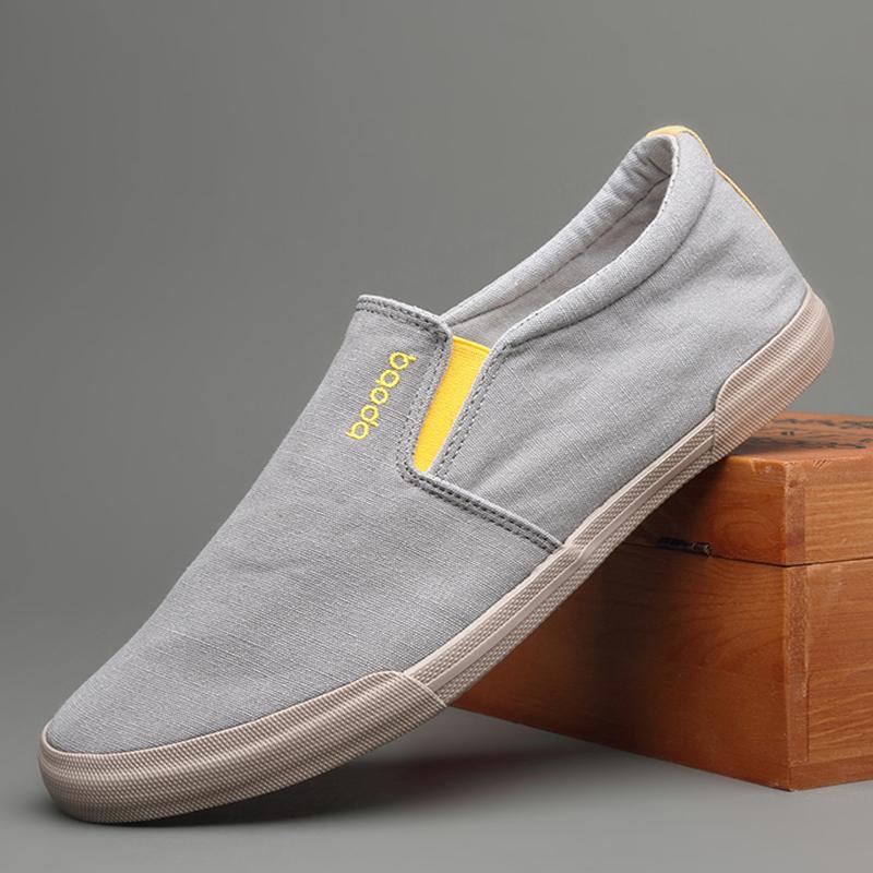 

Fashion Spring Summer Casual Men s Canvas Shoes Low Top Slip On Men s Shoes Korean Version Trend Men s Shoes# BD20027 38 серый