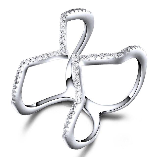925 Sterling Silver Rings For Women Cute Cystal Zircon Round Geometric Stackable Rings Fashion Party Gifts Fine Jewelry