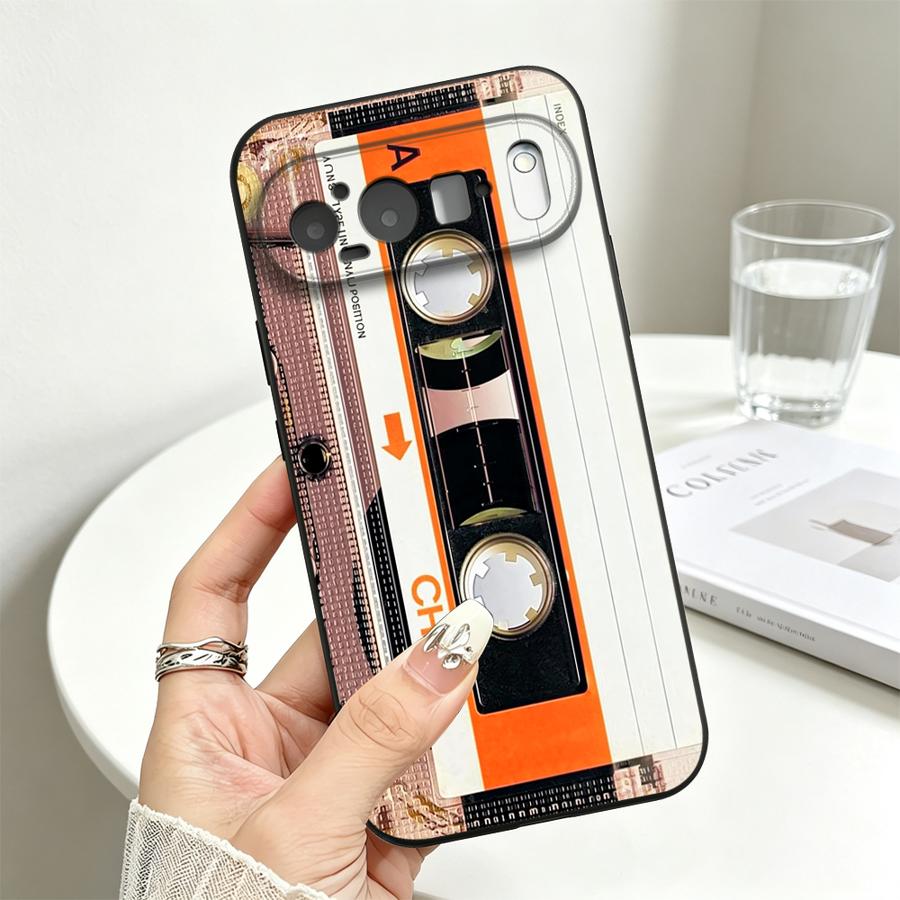 Orange Accent Cassette Funda Phone Cover Case for Google Pixel 10A 8a 6a 10 9 Pro XL 6 7 8 Pro 9a 7a