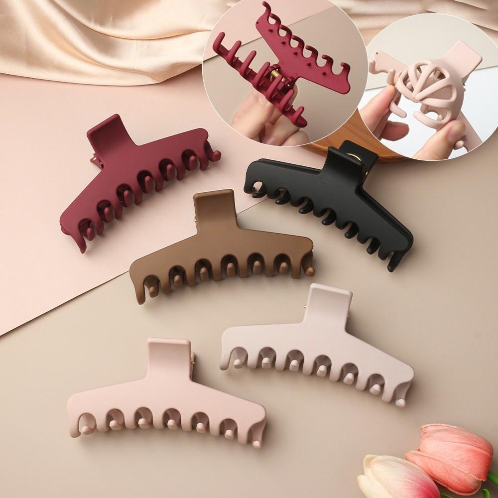 Square Silicone Shark Clip Safe Solid Color Shark Clip Straight Line Shaped Hair Claw  Party