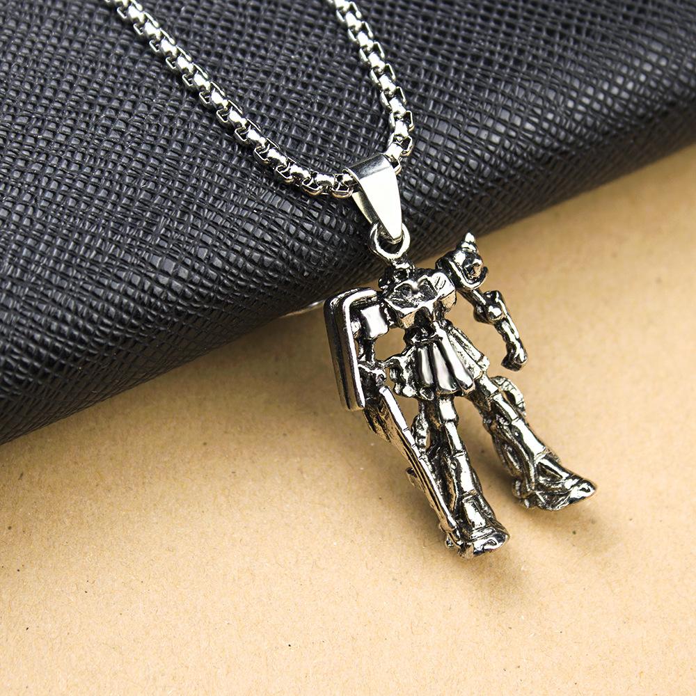 Stainless Steel Jewelry Vintage Transformers Robot Necklace Men'S Titanium Steel Pendant