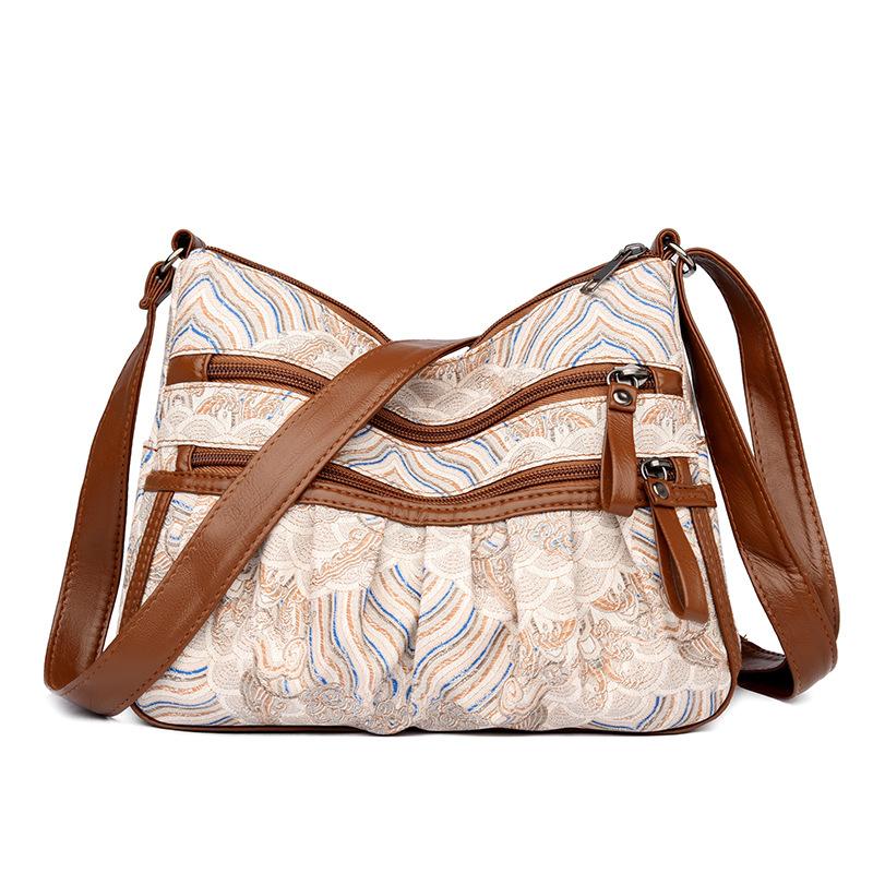 Crossbody bag retro fashion splicing simple shoulder bag