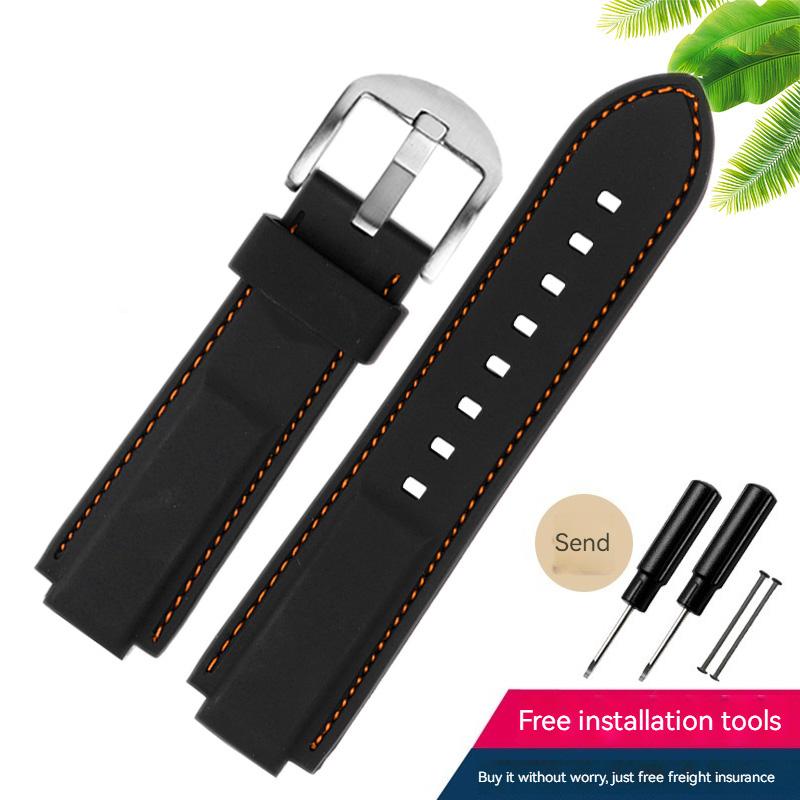Classic Rubber Watchband for Timex WATCH T2N720 T2N721 TW2T76300 Series Black Waterproof Silicone Sports Strap 24*16mm Men