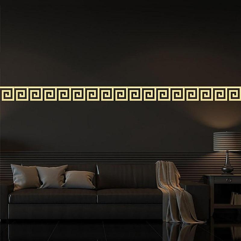30Pcs 5*5cm  Mirror Sticker 3D Waist Line Building Border Acrylic Mirror Wall Stickers for Living Room Home Decor