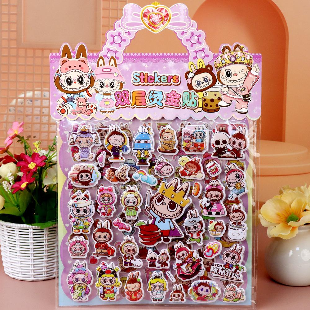 Children's Cartoon Double-layer Three-dimensional Bubble Sticker