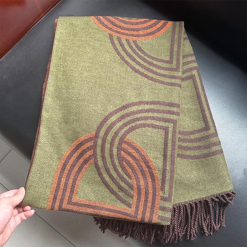 Шарф с китайским пейзажем: Универсальный осенне-зимний шарф-накидка для женщин