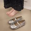 New Women's Footwear Buckle Strap Fashion Silk Women Ballet Flat Shoes Soft Female Designer Shallow Ladies Flat Mary Janes Shoes