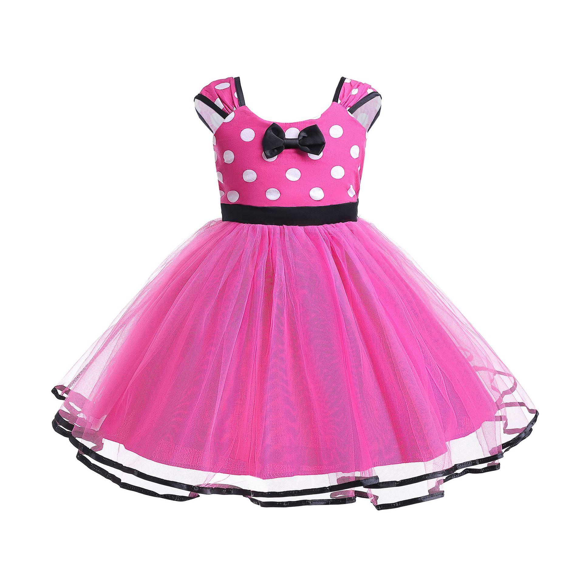 Minni Mouse Baby Girls Dress Fancy Birthday Party Cosplay Costume Polka Dot Cute Carnival Party Easter Costume for 1-5 Years 100cm (2T)