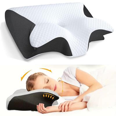 Oreiller cervical à mémoire de forme Butterfly Sleep, oreiller de sommeil confortable en mousse à mémoire de forme, oreiller orthopédique cervical de massage du cou