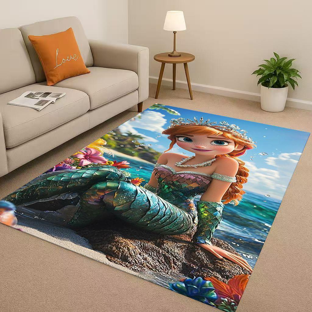 

3D MINISO Frozen Anna Elsa Cartoon Christmas Gift Living Room Non Slip Area Rug Carpet for Bedroom Playroom Sofa,Home Doormat 40cm x 60cm