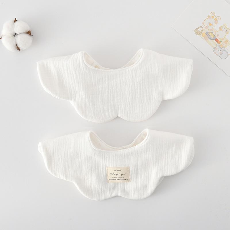 Śliniak dla niemowląt z czystej bawełny w stylu koreańskim, jednolity kolor, dwustronny, zapobiegający ulewaniu, Klasa A