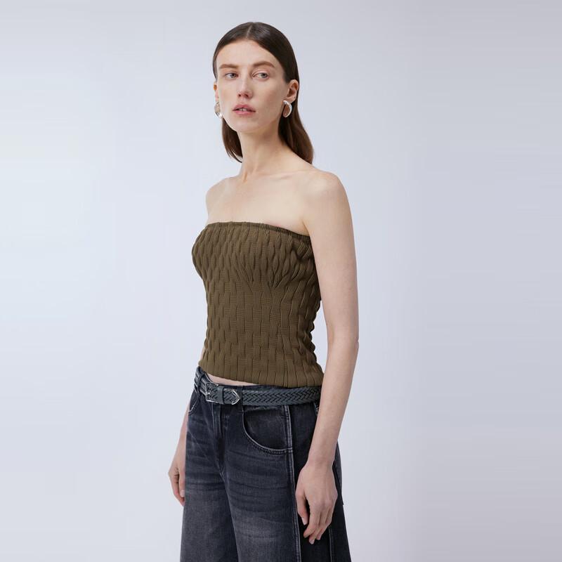 JNBY Women's Slim Fit Knit Tube Crop Top