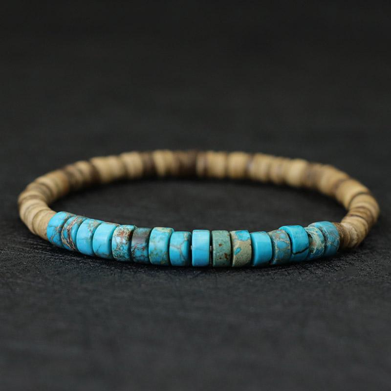 Noter Natural Wooden Bracelet Unisex Grade A Emperor Stone Braclet Coconut Bead Braslet Meditation Yoga Jewelry Accessories