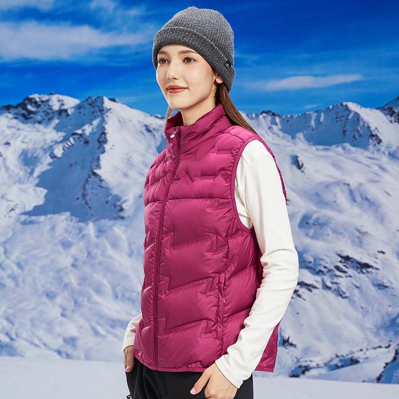 Unisex Color-Block Down Vest: Lightweight, Warm, Windproof Winter Jacket with Stand Collar
