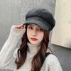 Beret Hats Exquisite Stitching Thick Woolen Casual All Match Decorative Winter Beret Caps for Women