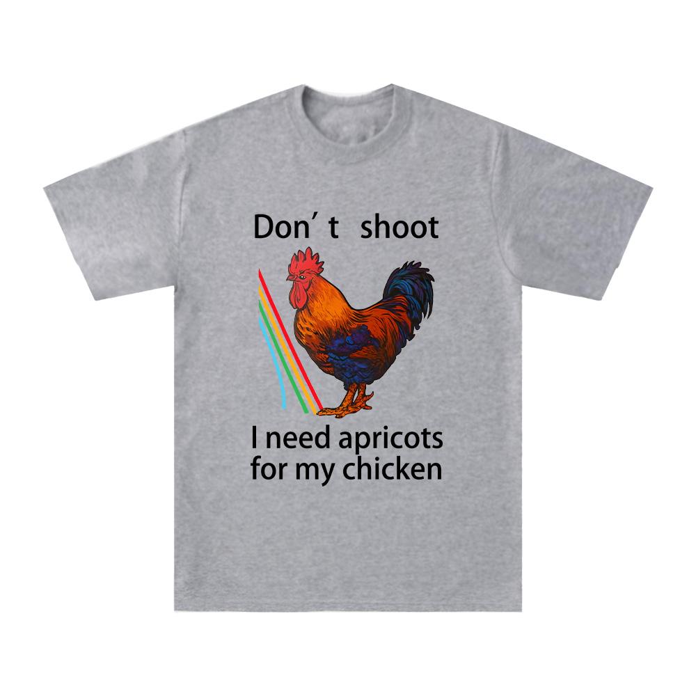 Funny Dont Shoot I Need Apricots for My Chicken Cartoon Print T Shirt Arc Raiders Hot Game Tee Men Women Cotton Shirt Short Sleeve Top graphic t shirt