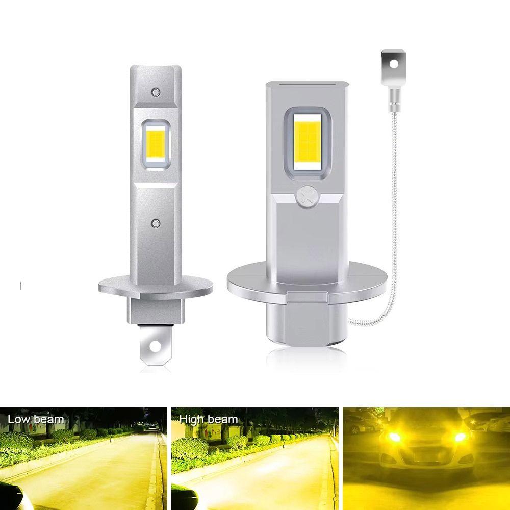 Super Bright LED Headlight Aluminum Silver Automobile Headlamp H1 Headlight Bulbs Car Headlight