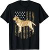 Camo American Flag Yellow Labrador Retriever 4th of July USA Gift Unisex T-Shirt