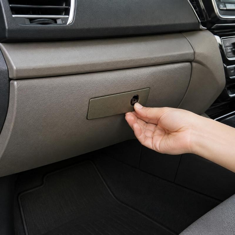5JM55ZJ8AC ABS Glove Box Handle with Textured Finish, Clip-In Installation for 2007-2010 Passenger-Side Application