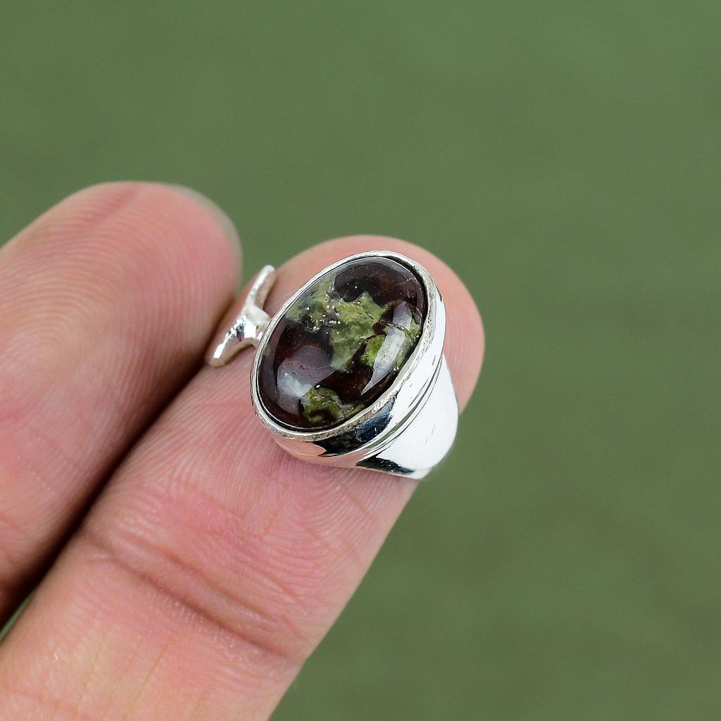 Dragon Bloodstone Ring 925 Sterling Silver Ring Dainty Gemstone Jewelry Handmade Ring Birthstone Jewelry Gift For Her Available In Ring Size