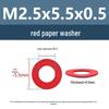 Yigu Red Mica Paper Washer Gasket M2-M20 Flat Washer