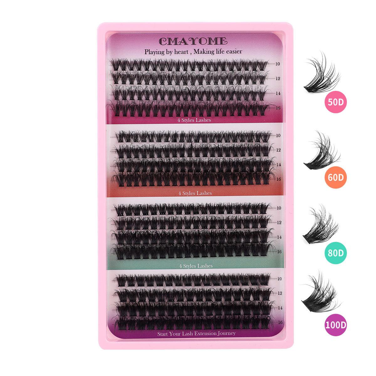 

Набор для наращивания ресниц, одинарный пучок 320 пучков, плотный макияж, большие глаза D-завиток ресниц