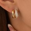 Elegant Round Earrings: Brass with Gold Electroplate & Zircon Inlay for a Versatile, Fashionable Style