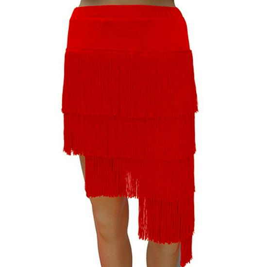 Women's Summer Tassel Square Dance Miniskirt - Irregular Latin Half-Length Skirt
