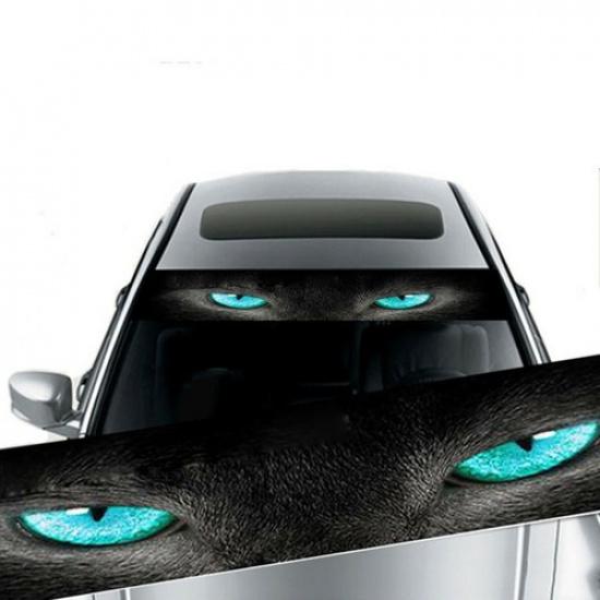 Car Rear Window Sticker 3D Blue Eye Shadow Graphic Decals For Truck SUV Pickup
