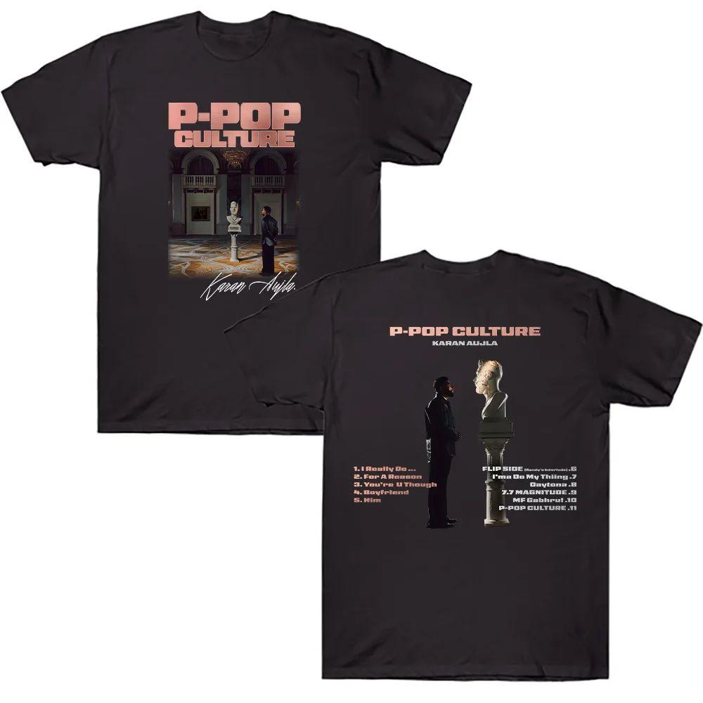 

Retro Hiphop Clothing Karan Aujla Merch TShirt Karan Aujla PPOP Culture Graphic T Shirt Casual Cotton Crewneck Breathable Tee S