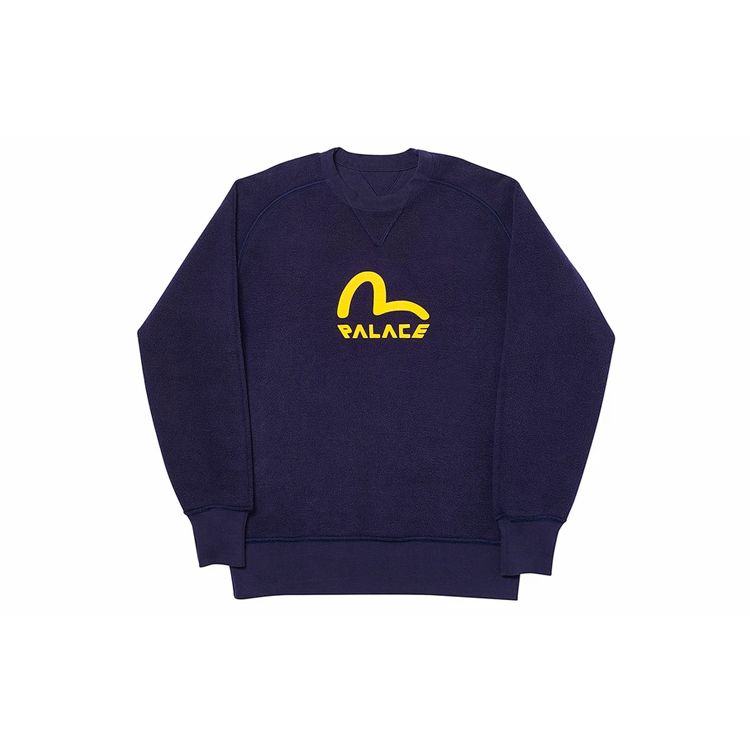 Palace Evisu Co-Branded Reversible Crew Neck Sweatshirt Unisex Tops Blue PAL-SS20-010