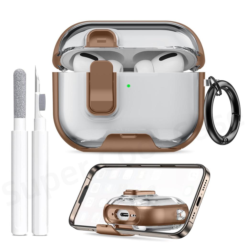 For AirPods Pro 3 Case 2025 with Phone Stand&Cleaner Kit Protective Cover for AirPods Pro 3 with Keychain for Airpods Pro 3 Case