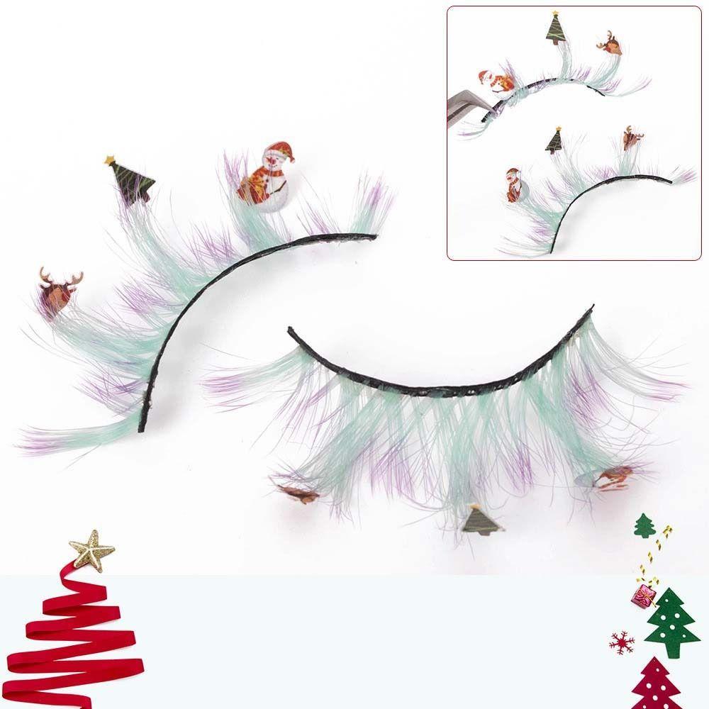 

Eyelashes Extension Christmas False Eyelashes Christmas Fluffy Segmented Lashes Girls CS06