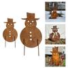 Winterurlaub Antik-Finish Weihnachten Weihnachtsmann und Schneemann Silhouetten Metall Rasenornamente Gartendekoration