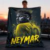 1pc Neymar Outdoor Flannel Blanket for Girls Soft, Lightweight Throw Perfect for Camping, and Gifting, Digital