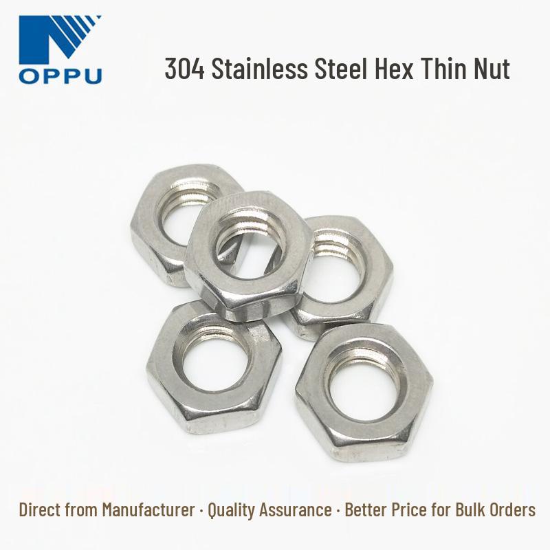 304 Stainless Steel Thin Hex Nut M3-M48: Hexagon Flat Nut