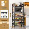 5-Tier Carbon Steel Kitchen Floor Storage Rack