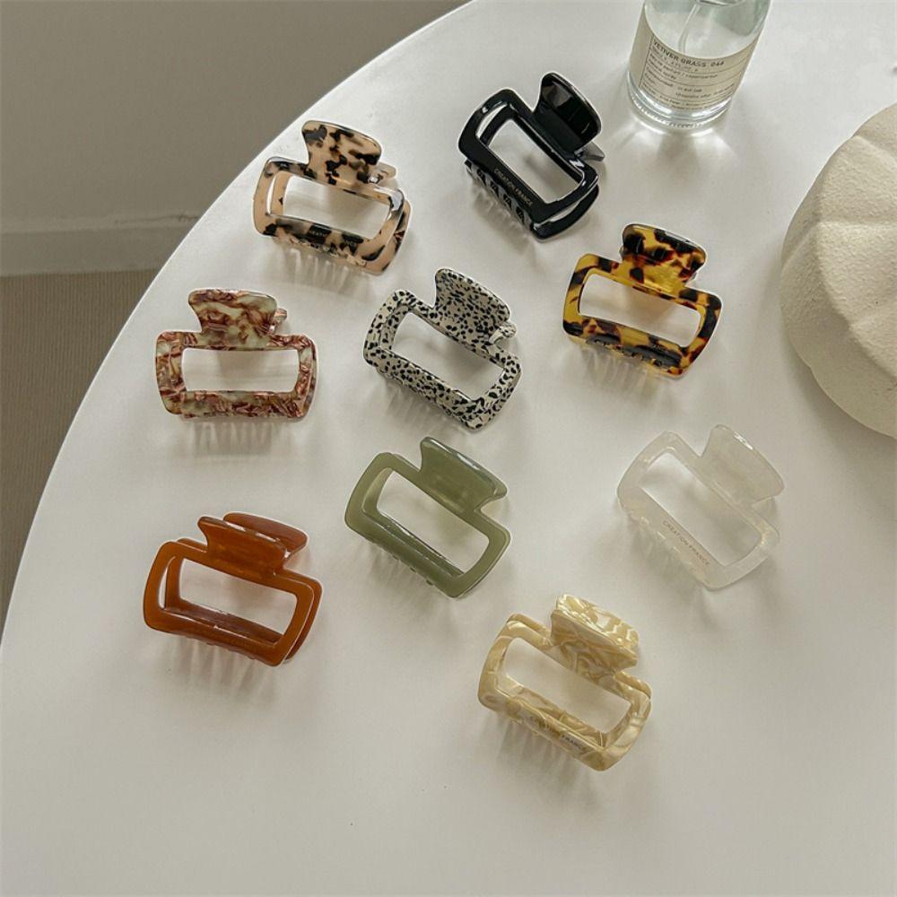 Hair Grab Clip Acetate Hair Clips Acetic Acid Square Barrettes Retro Mini Hair Claw  Party